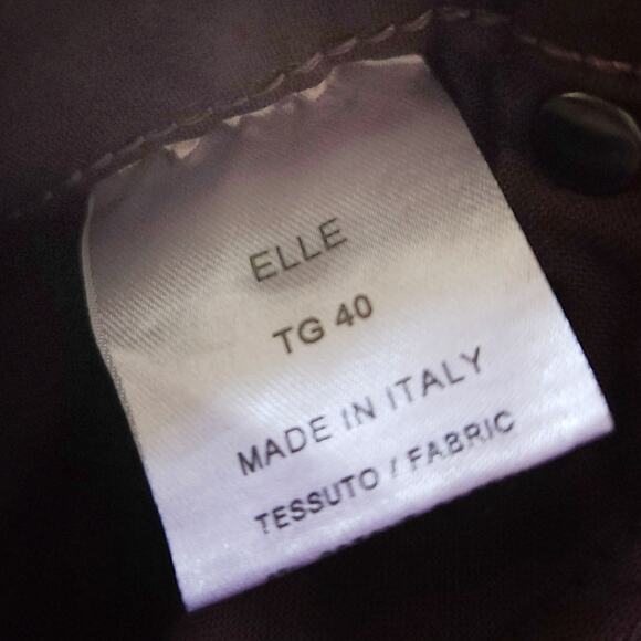 DAVID NAMAN Elle cropped flare stretch maroon Italian mid rise jeans 40 / 4 NEW - Picture 3 of 6